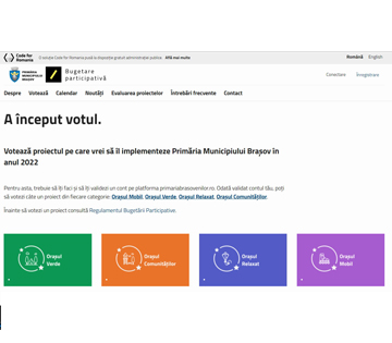 Brașovenii mai pot alege, până la sfârșitul lunii, proiectele de investiții din cadrul programului de bugetare participativă. Cele 16 proiecte au primit, deja, aproape 2.700 de voturi. Ultima zi în care brașovenii mai pot vota este 1 februarie