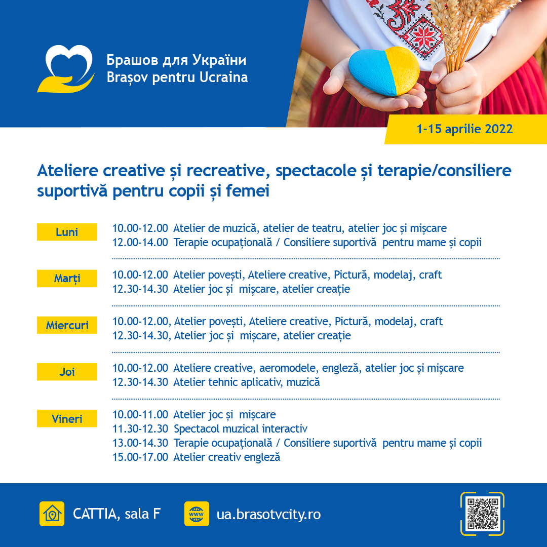 Din întâi aprilie se lansează programul educațional Brașovul solidar cu Ucraina