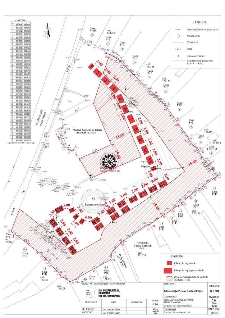 Planul de amplasare al casutelor