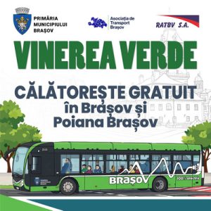 Din această săptămână, în fiecare vineri, transportul în comun din municipiu și Poiana Brașov este gratuit